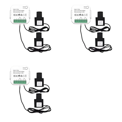 Medidor de energía Tuya ZigBee de 2 vías con 2 pinzas de corriente y monitor de consumo 240V 2