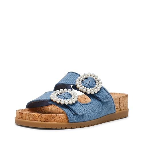 Anne Klein Women's Sandal Happy, Denim, 9.5