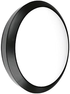 UKEW 16W LED Bulkhead Light - Photocell Dusk Till Dawn Sensor Wall Ceiling IP66 Waterproof Black Case Frosted Opal Cover