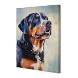 Ganshan Bi Mignon Grand Bouvier Suisse Chien Toile Mur Art Chien Chiot Animal Portrait Impression sur Toile Peinture Affiche pour La Maison Salon Chambre Décor Sans Cadre, Style 1