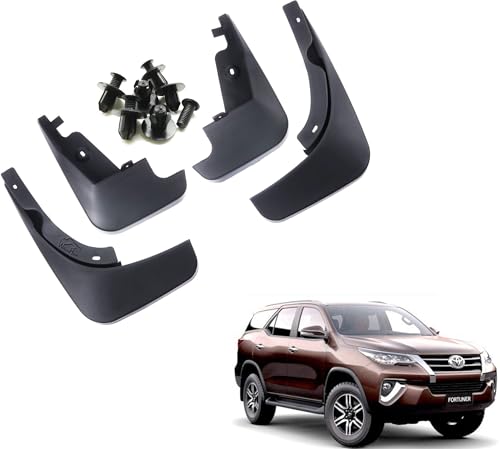 Image of WolkomHome Custom Fit Mud Flaps for Fortuner 2016 - Durable Splash Guards for Car Exterior Protection