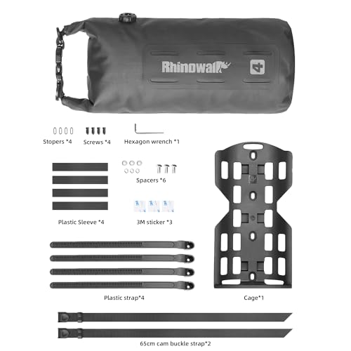 Rhinowalk Fahrrad Gepäckträgertasche Wasserdicht 4/7L Vorne Fahrradtasche für Gepäckträger Fahrrad Gabeltasche Rolltop Front Fork Bag Bikepacking