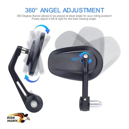 Espejo de Extremo de Manillar E24 en Aluminio para BMW R1250GS R1200GS 7/8 Pulgadas 3