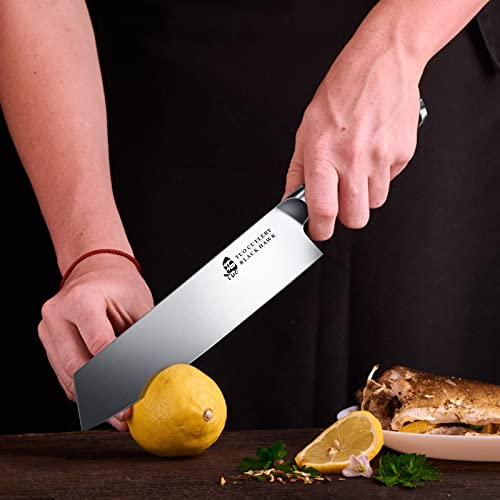 Image of TUO Kiritsuke Knife - 8.5 inch Kiritsuke Chef Knife - Japanese Vegetable Meat Knife - German HC Steel - Full Tang Pakkawood Handle - BLACK HAWK SERIES with Gift Box