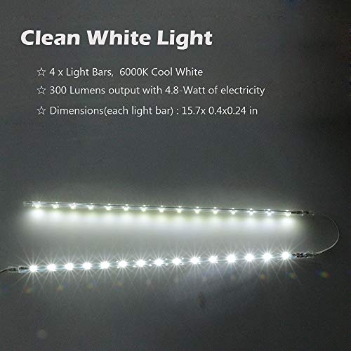 Kit Barra de Luz LED 4 Piezas 16 pulgadas Blanco Frío miniatura 3