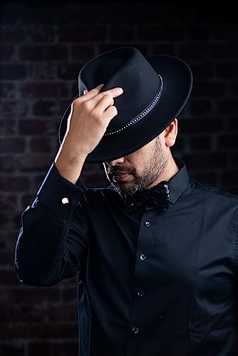 Image of The Tie Hub Fedora Hat for Men & Women|Wide Brim Felt, Sun hat, Beach Hat, Summer Hat, Party hat, Stylish hat