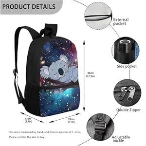 Koala School Bag Elementary Backpack for Girls with Lunch Box Pencil Case Galaxy Space 3PCS Primary Middle High School Back Packs Satchel for Kids Boys Back to School Daycare Bag Koala School Bag Elementary Backpack for Girls with Lunch Box Pencil Case Galaxy Space 3PCS Primary Middle High School Back Packs Satchel for Kids Boys Back to School Daycare Bag