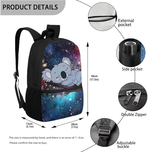 Koala-School-Bag-Elementary-Backpack-for-Girls-with-Lunch-Box-Pencil-Case-Galaxy-Space-3PCS-Primary-Middle-High-School-Back-Packs-Satchel-for-Kids-Boys-Back-to-School-Daycare-Bag Koala School Bag Elementary Backpack for Girls with Lunch Box Pencil Case Galaxy Space 3PCS Primary Middle High School Back Packs Satchel for Kids Boys Back to School Daycare Bag