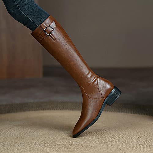 Ltlwsh Boots For Women,Autumn And Winter Women's Knee-High Boots Knight Boots,Brown,4.5 #TOP5