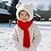 YKYUASD Knitted Tassel Scarf Kids Toddler Scarves Neck Warmer Fashion Solid Wrap Shawl for Winter Boy Girl (Red)
