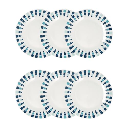 Quid Simetric Set 6 Platos Llanos Porcelana 23cm Porcelana Apto Microondas Apilable