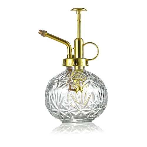 KoGiio Verre Plantes Vaporisateur D'arrosage, 240ml Rétro avec Pompe Supérieure Arrosoir, Une Main Darrosage Pulvérisateur Brumisateur pour Jardinage Plantes,...