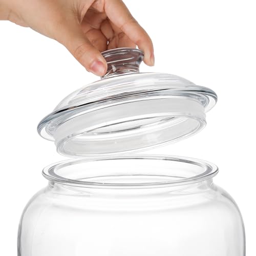 Image of Goaste 135oz Acrylic Cookie Jar with Lid, Airtight Candy Jar Unbreakable, Clear Plastic Apothecary Jar with Silicone Sealing Ring for Dog Treats, Snack, Nuts, Chocolate, Sugar, Herbs, Spices, Cereals
