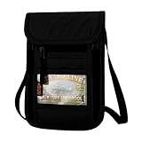 Portadocumentos Viaje de Cuello con Bloqueo RFID, Bolsa Halter Antirrobo con Múltiples Compartimentos, Bolsillo en el Pecho con Protección RFID