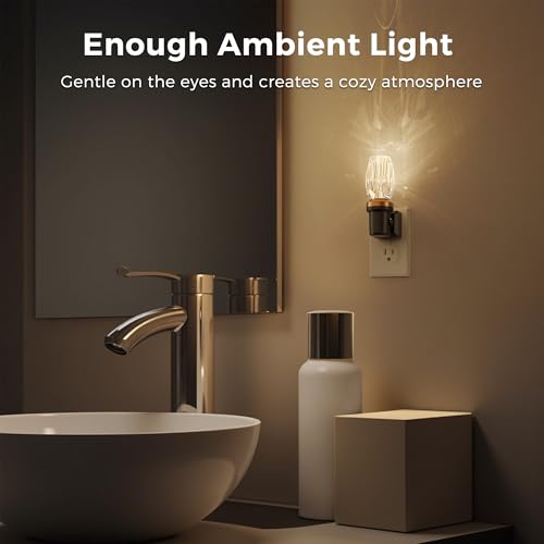 Image of L LOHAS LED Night Light, Dimmable Night Lights Plug into Wall, Light Sensor | Automatic Nightlights Plug in, 3000K 100LM, LED Nightlight, Crystal Acrylic Decorative, Hallway Bedroom Bathroom, 1 Pack