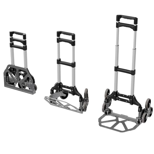Tronitechnik® Sackkarre Handkarre klappbar für Treppen, Transportkarre bis 75kg - Karre für Pakete, Transportwagen für Pakete, Gepäck und Einkauf - Vollgummireifen, höhenverstellbar