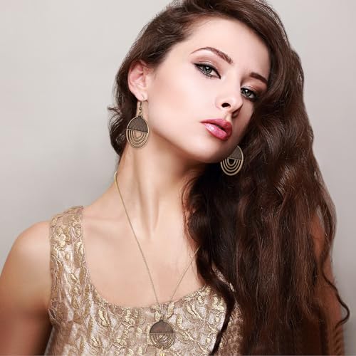 Fiada 8 Pcs Boho Necklace And Earring Sets For Women Acrylic Resin Rattan Earrings Necklace Jewelry For Beach Party thumb #4