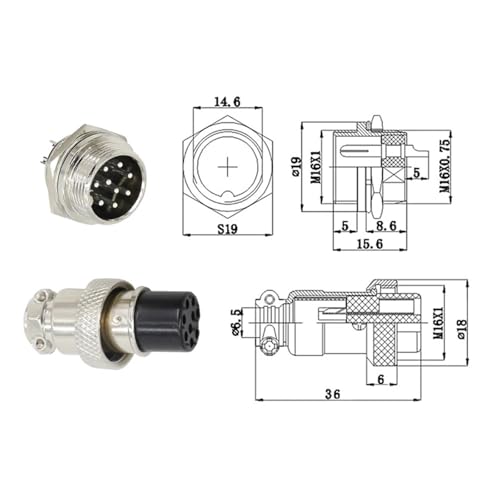 Conector de aviación de tornillo GX16 16mm de 10 pines para chasis y panel electrónico 5