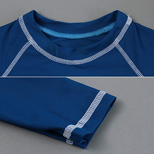 Boys Two Piece Rash Guard Swimsuits Kids Long Sleeve Uv Sun Protection Sunsuit Swimwear Sets (Navy, 10-11 Years) #TOP5
