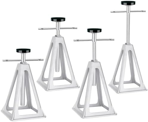 RV Stabilizer Jacks Set of 4 – Aluminum Trailer Jack Stands for Travel Trailers & RVs, Supports Up to 7500 Lbs, Adjustable from 11" to 17" – Camper Stabilizer Jacks with Screw Jacks, Rubber Pads