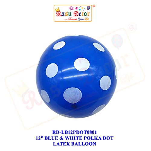 Image of RasuDecor 10 Pieces 12 inch Polka Dot Latex Balloon Red and Blue with White Dot Colorful Balloons (5+5), 12 Inch Latex Polka Dots Balloons for Kids Women Men Birthday Easter Engagement Wedding, Halloween Party Supplies Decor #RasuImpex (10Pcs 12 inchPolkaDotRedBlue)