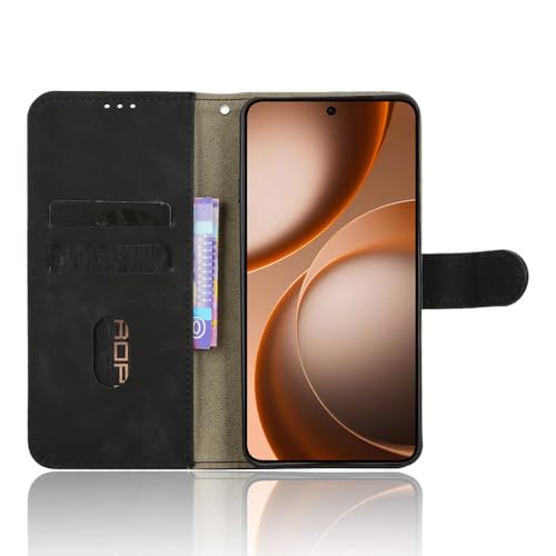 Image of for Oppo Find X9 Ultra 5G Leather Case Skin Feel Anti Drop Wallet Stand Flip Phone Cover - Black
