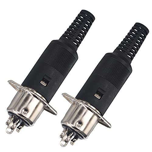 Yotenko Din 6 Pin Male Plug Solder Connector + Female Adapter Recessed Socket Panel Mount Av Adapter Audio Socket For Digital Audio Devices Set Of 2 #TOP5