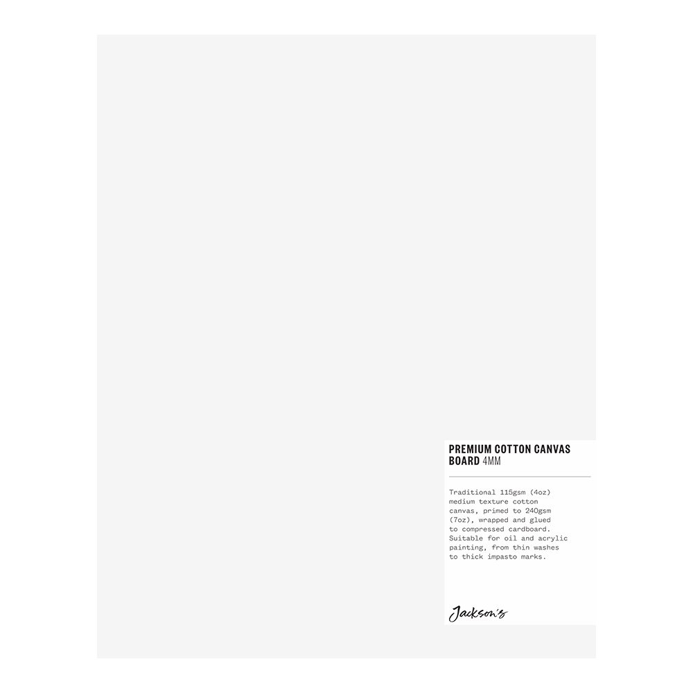 Jackson's : Single : Premium Cotton Canvas Art Board 4mm : 8x10 inch (Apx.20x...
