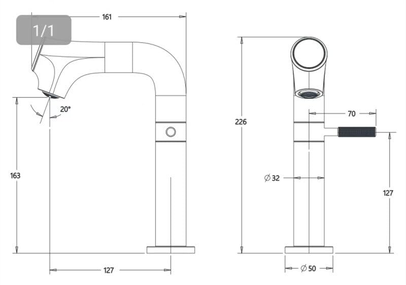 Robinet de lavabo blanc à affichage numérique pour eau chaude et froide