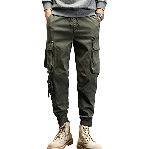 Pantalon running homme avec poches cargo et ceinture souple pour la course à pied