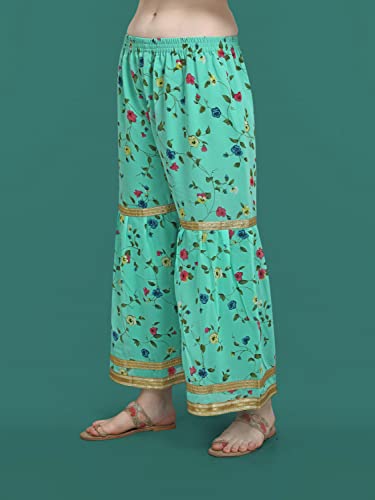 Image of VredeVogel Fox Georgette Printed Sharara Set With Embroidered Fabric Net Based Dupatta For Women's