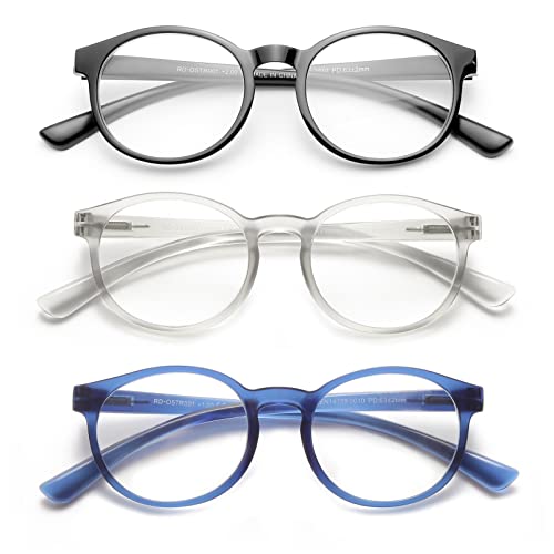OKH Lesebrille für Damen Herren, Blaulichtblockierende Federscharnierleser, Anti-Augenbelastung/UV-Strahlung/Blendlicht/Brillen (2.0)