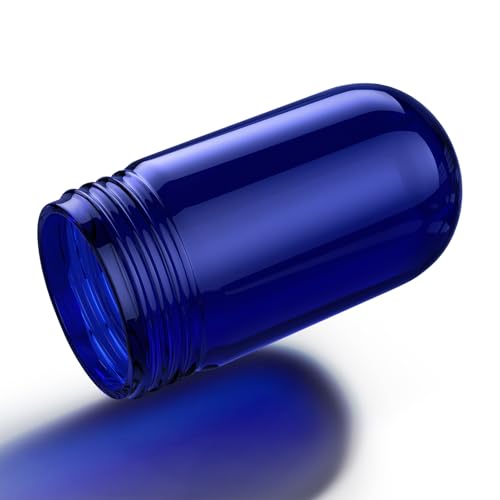 Image of Blue Glass Light Bulb Cover Replacement, 3.25 inch Threaded glass globes for vapor proof light fixtures, Porch, Ceiling - Heat Resistant Tempered Glass Guard for L10-X006, Commercial & Industrial Use