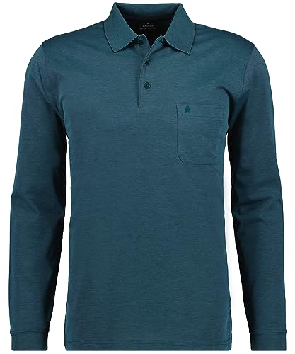 Preisvergleich Produktbild RAGMAN Herren Softknit-Polo mit Brusttasche, Langarm XL, Dunkelgrün-357