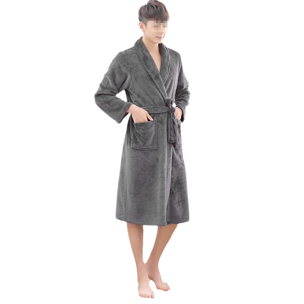 keusyoi Kobiety mężczyźni miękki ciepły koralowy polar długi szlafrok zimowy kimono flanelowa koszula nocna damski szlafrok męski bielizna nocna
