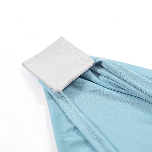 Image of Peomeise 6FT Spandex Table Cover Rectangular Stretch Spandex Tablecloth (Blue Mist,6FT)