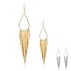 Vijiv 1920s Drop Tassel Earrings 20s Flapper Jewelry Costumes Accessories Gold #5