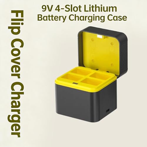 Cargador baterías 9V Alksubbm para solucionar la descarga rápida con USB C de 4 ranuras 6