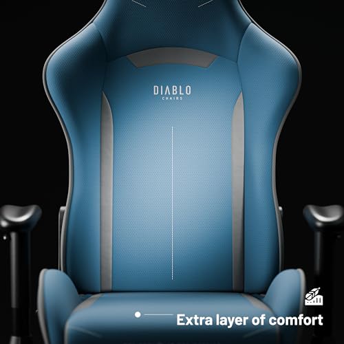 Sedia da Gaming X-Starter | Sedia Gaming Ergonomica in Tessuto, Braccioli Regolabili, Meccanismo di Inclinazione | Sedia per PC, Gaming Chair, Poltrona da Ufficio | Azzurro - Sedia gaming - Immagine 3