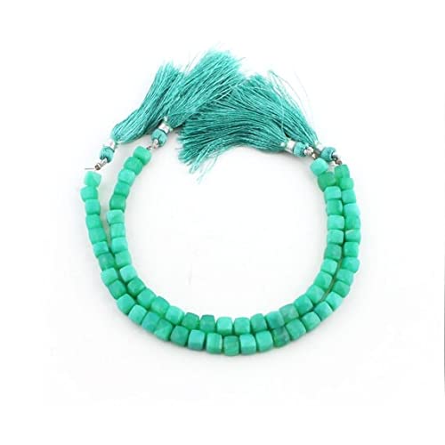 Chrysoprase faceted cube beads briolettes 6mm pour bijoux