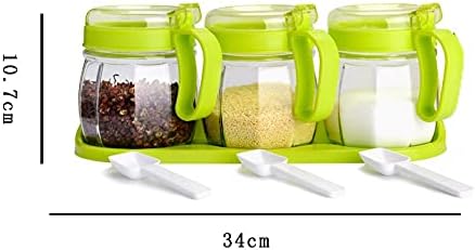 Spice boxs 3 Pc Flip Glass Leakage-Proof Spice Jar for Kitchen, Can Hold A Variety of Seasoning