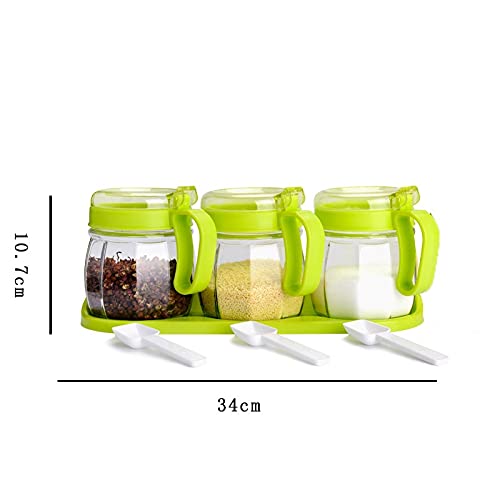 AQQWWER Auslaufsichere Gewürzgläser aus Glas, 3er-Set, perfekt für die Küche, luftdichte Behälter für verschiedene Gewürze und Gewürze