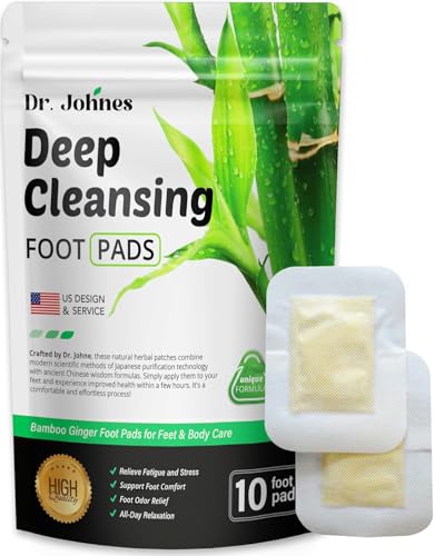 Deep Cleansing Premium Foot Pads: Natural Ginger and Bamboo Foot Care Patch (White)