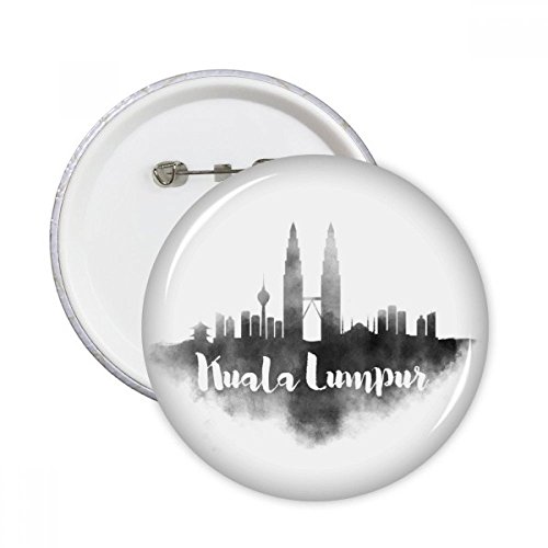 Badge Kuala Lumpur Malaisie ville d'encre, le cadeau souvenir idéal en lot de 5