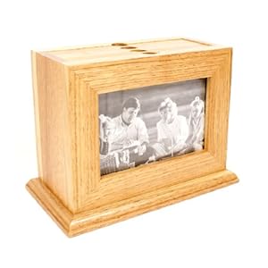 ukgiftstoreonline Oak Wood Wooden Photo Frame Box with pull out Albums