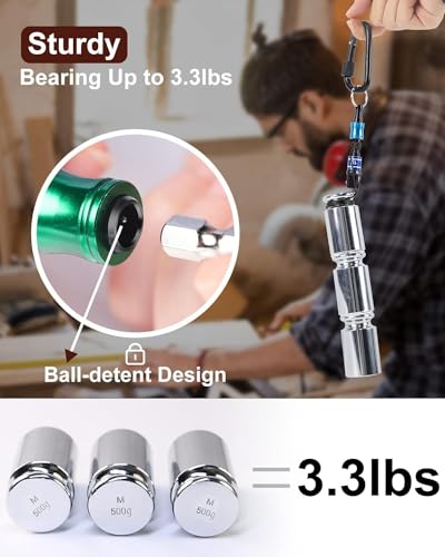 katerk 6pcs 1/4 inch Hex Shank Aluminum Alloy Screwdriver Bits Holder Light-Weight Quick-Change Extension Bar Keychain Drill Screw Adapter Change Portable(6 Colors with Black Carabiner