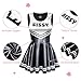 Littleforbig Unisex Silky Sleeveless Overall Shiny Satin Cheer Sissy Bodycon Mini Dress Skirt Black L