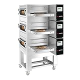  GGM Gastro  3#DPZ10530G#UDZ1053G1  (3 Stück) Gas Durchlaufofen - 1550x2000mm - Digital - Bandbreite: 650mm - inkl. Untergestell