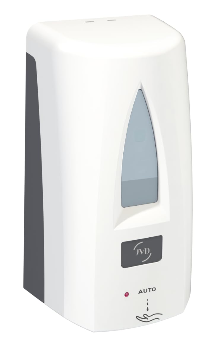 JVD Distributeur de Savon Gel Automatique Yaliss Blanc Blanc - Compatible Savon Gel - Automatique Via Infrarouge - Anti-​vandalisme - Matériel Professionnel
