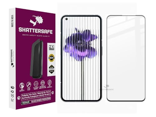 Image of Shattersafe Oleophobic Tempered Glass Screen Protector Compatible For Nothing Phone 1 [Pack of 1]. Edge To Edge Full Screen Protection With Easy Installation Kit & Case Friendly Fit.